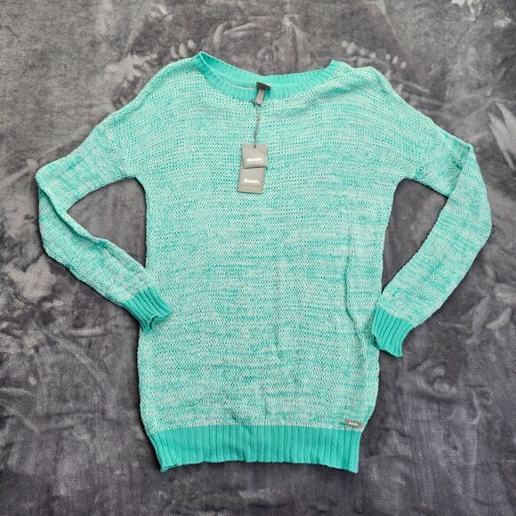 Bench Urban Wear Womens Long Sleeve Loose Knit Sweater Green Size Small - Picture 1 of 9